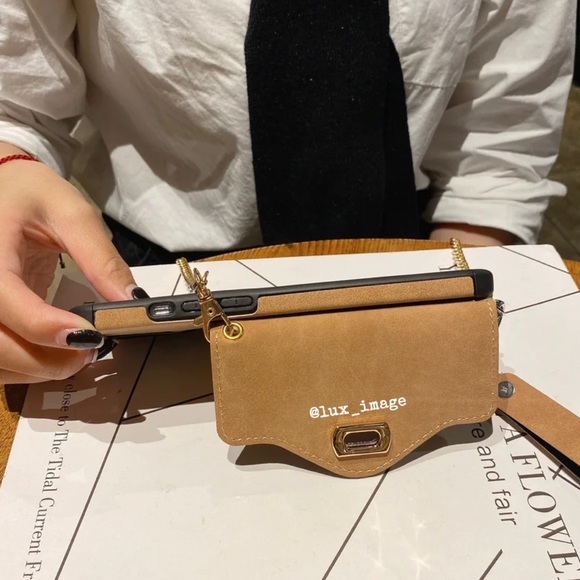 iPhone Case Crossbody Leather Cases w/ Wallet and Detachable Wristlet & Lanyard - Picture 4 of 11